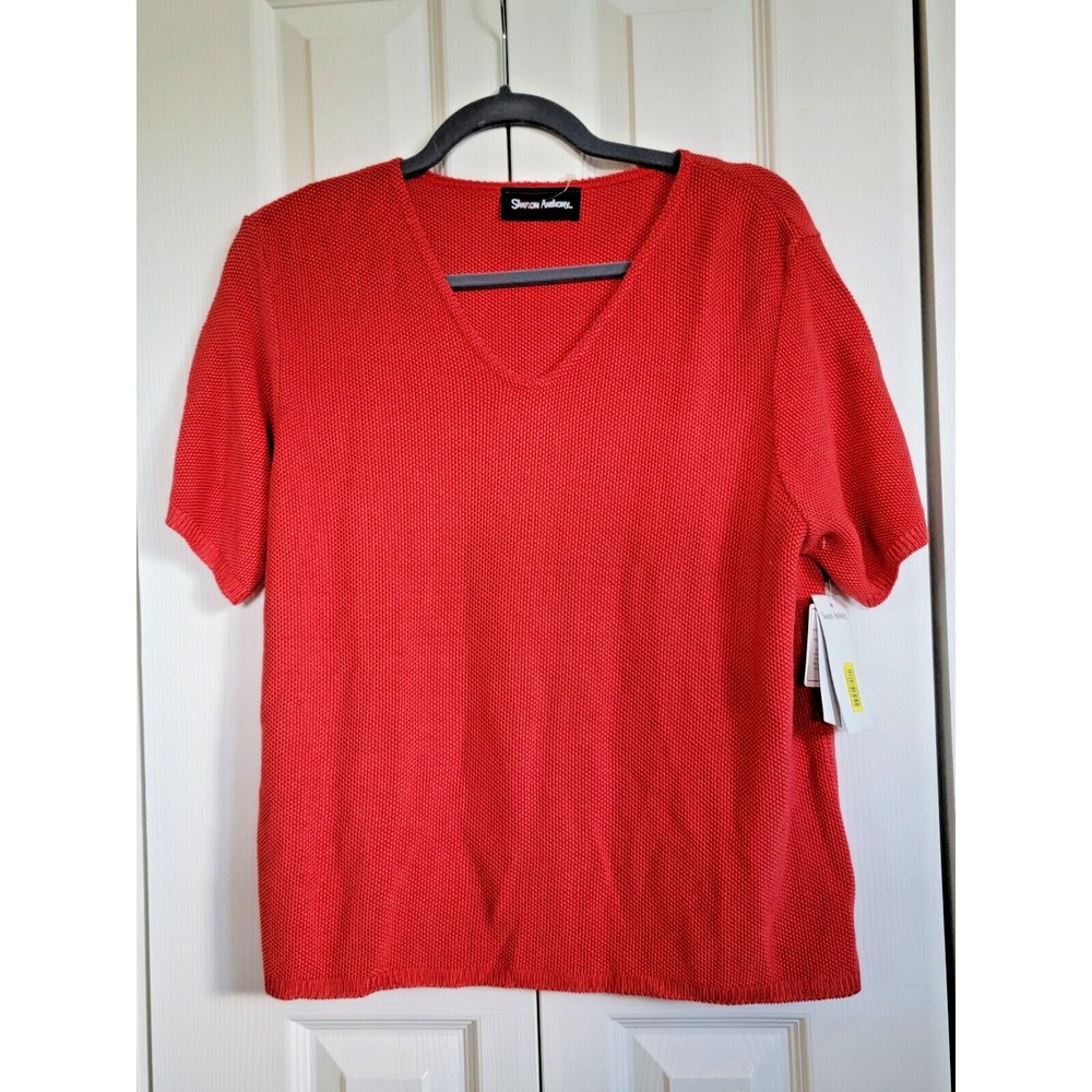 Sharon Anthony Women's Size XL  Cantaloupe Short Sleeve Knit Pullover‎ Top NWT
